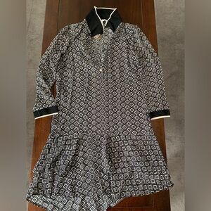 Diane Von Furstenberg Black & White Geometric Midi Dress